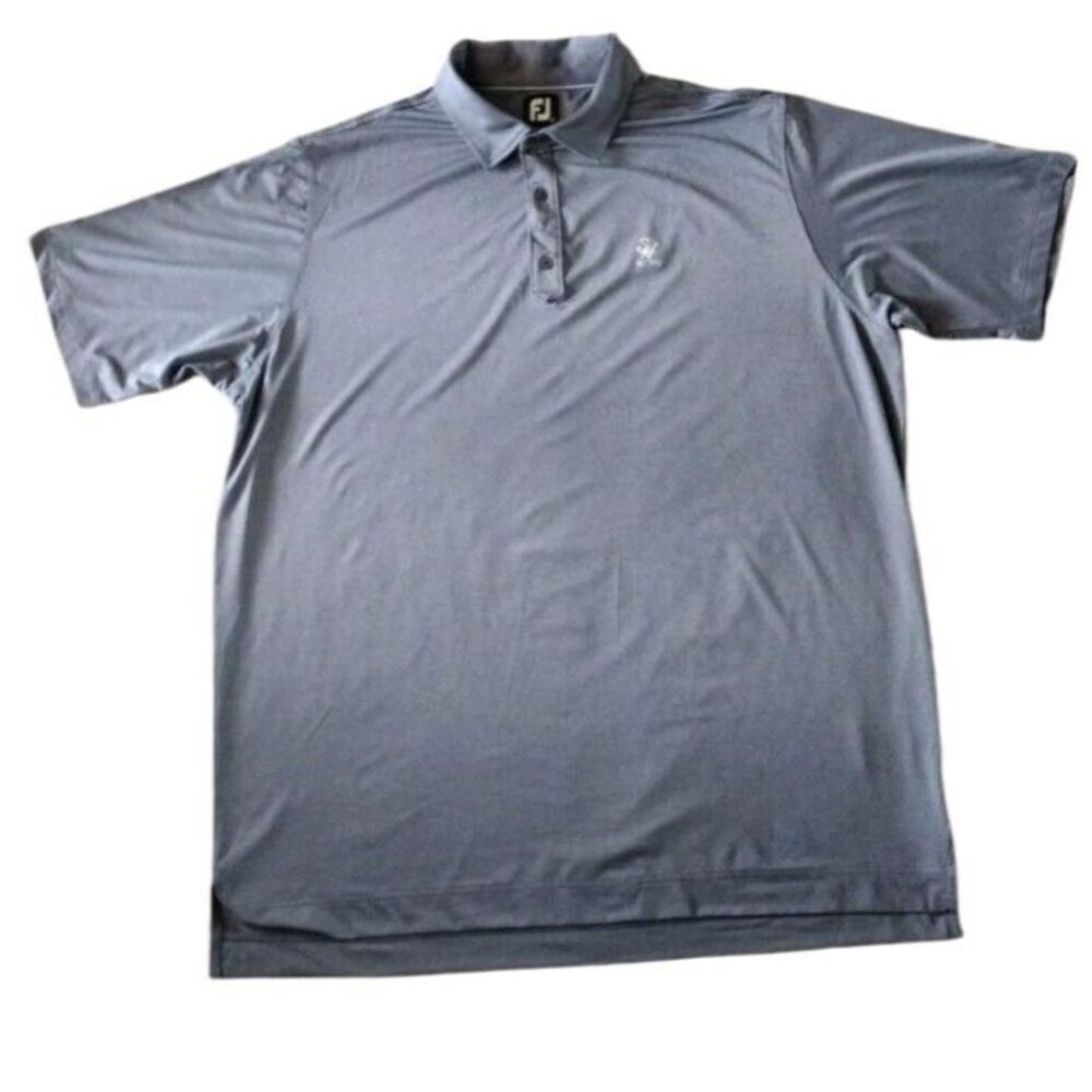 FJ FootJoy Polo Shirt Men 2XL Gray Golf Short Sleeve Embroidered Logo Golf